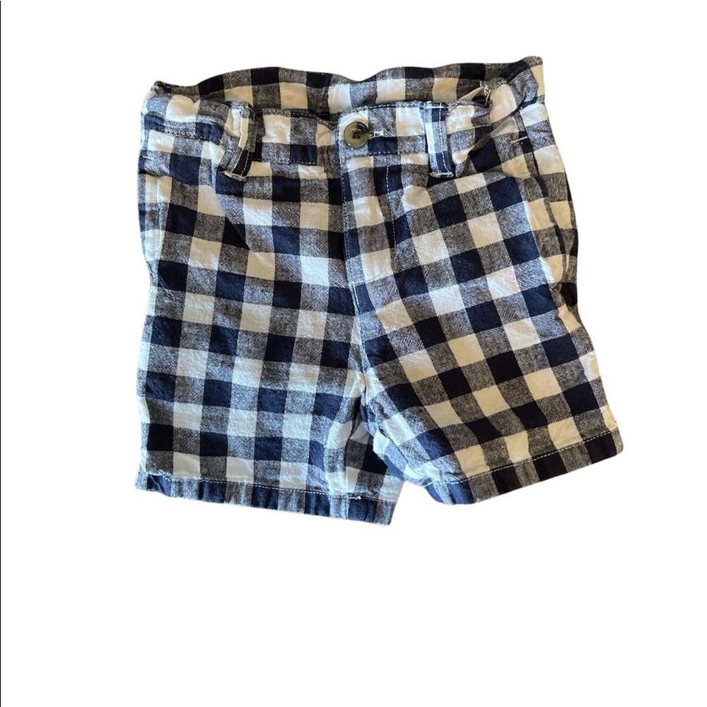Linen cotton blend blue and white Janie and Jack shorts